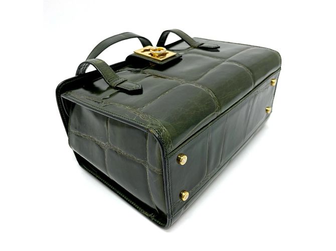 Céline Borsa a mano Celine verde coccodrillo stampato - vista 8