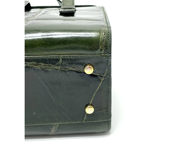 Céline Borsa a mano Celine verde coccodrillo stampato - vista 9