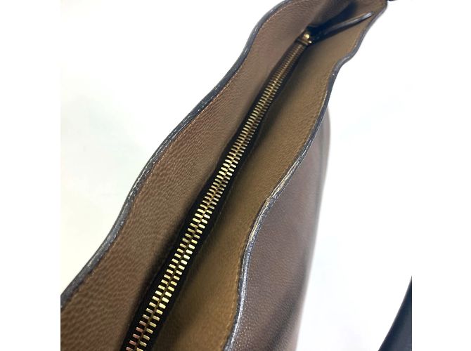 Céline Borsa a spalla in pelle marrone Celine - vista 11