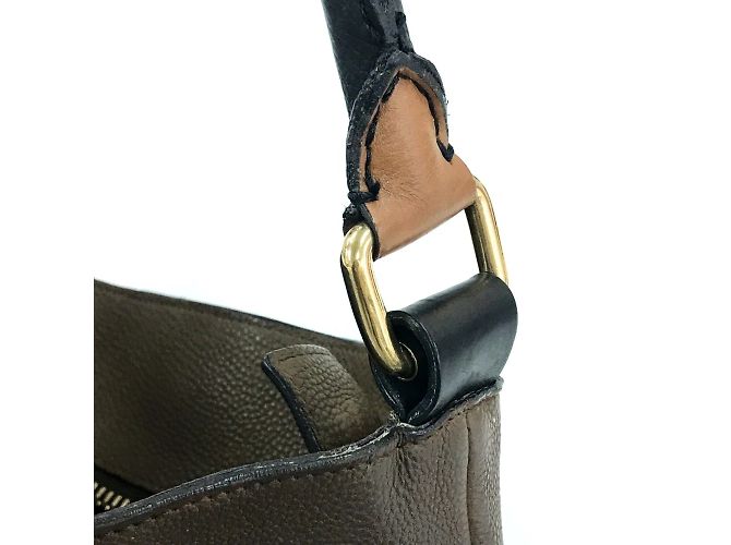 Céline Borsa a spalla in pelle marrone Celine - vista 12