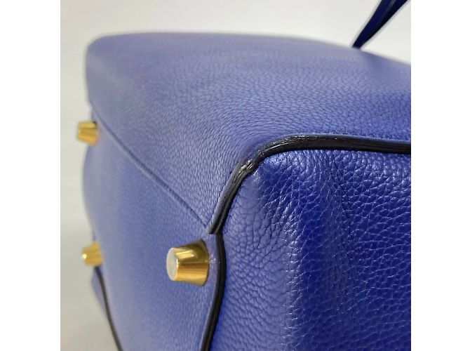 Céline Borsa a spalla in pelle blu Celine - vista 10