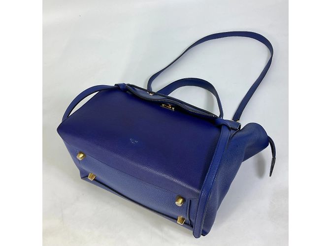 Céline Borsa a spalla in pelle blu Celine - vista 12