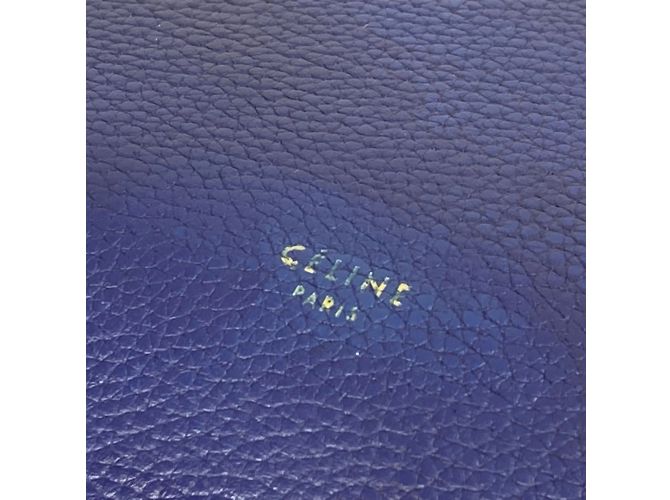 Céline Borsa a spalla in pelle blu Celine - vista 13