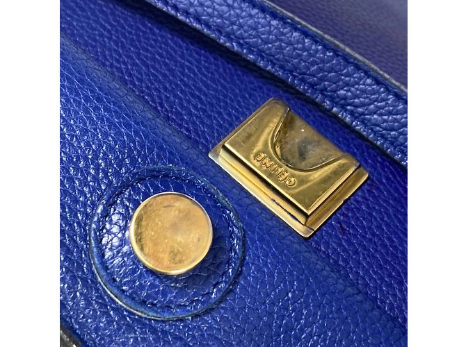 Céline Borsa a spalla in pelle blu Celine - vista 14