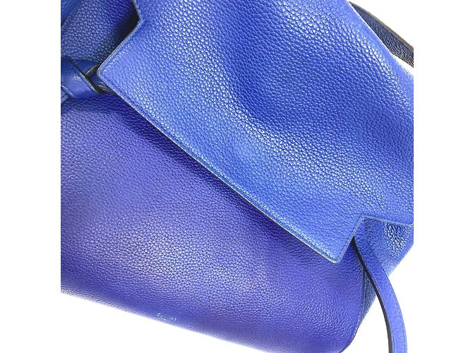 Céline Borsa a spalla in pelle blu Celine - vista 16