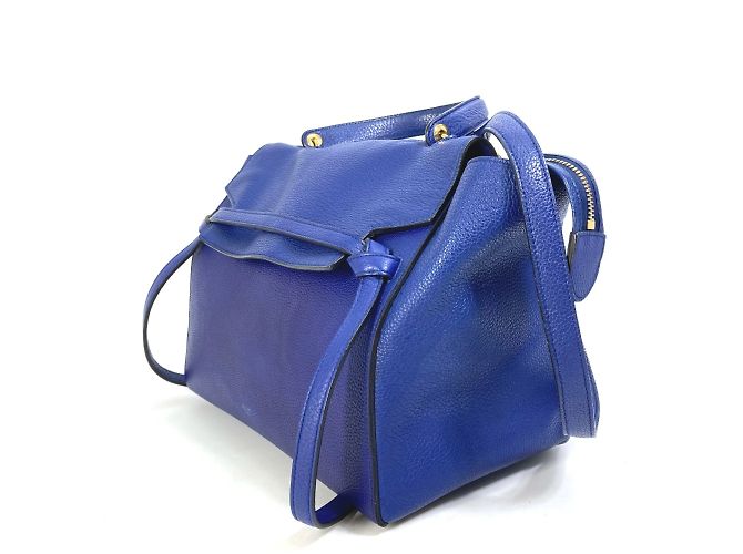 Céline Borsa a spalla in pelle blu Celine - vista 3