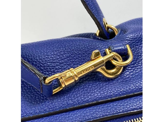 Céline Borsa a spalla in pelle blu Celine - vista 5