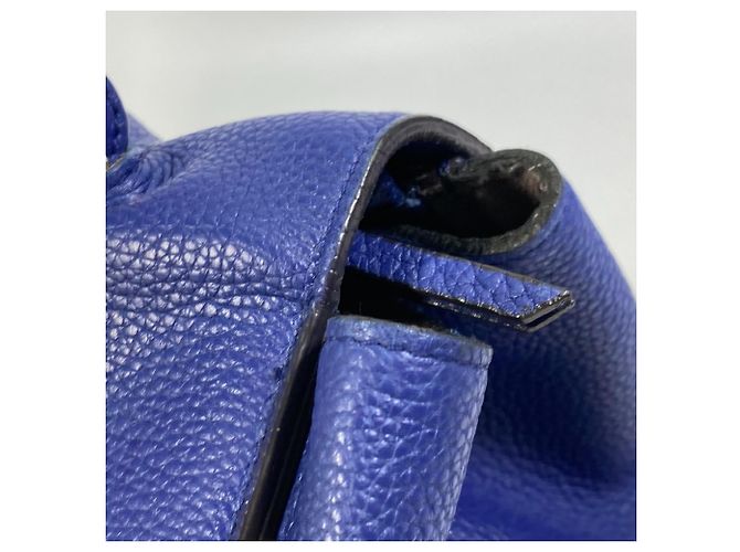 Céline Borsa a spalla in pelle blu Celine - vista 6