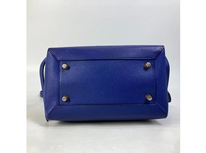 Céline Borsa a spalla in pelle blu Celine - vista 7