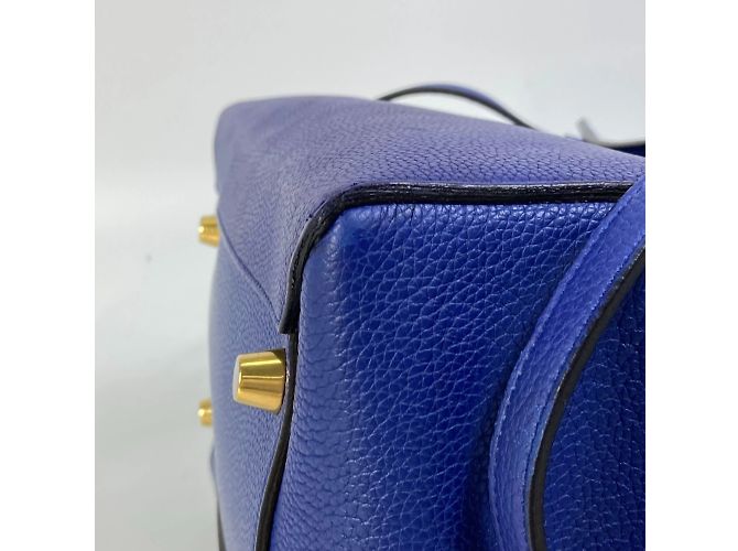 Céline Borsa a spalla in pelle blu Celine - vista 8