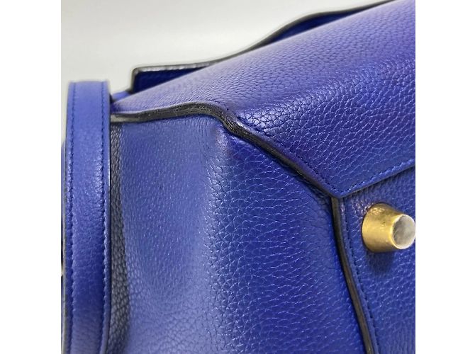 Céline Borsa a spalla in pelle blu Celine - vista 9