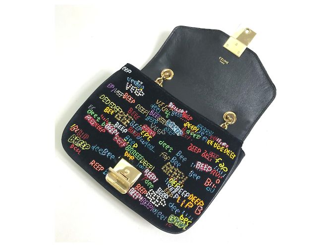 Céline Borsa a spalla Celine Small C Bag con catena Nero - vista 11