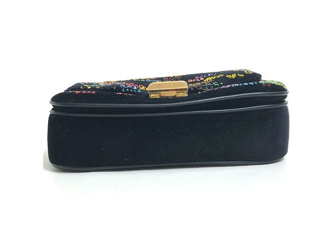 Céline Borsa a spalla Celine Small C Bag con catena Nero - vista 3