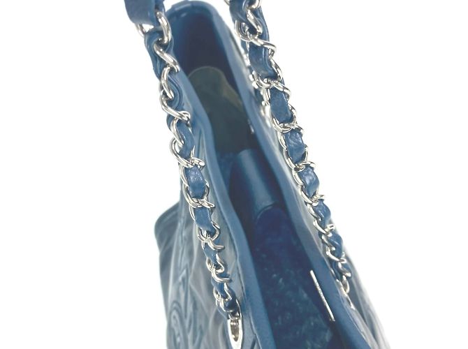 Borsa a spalla in pelle blu navy Chanel - vista 11