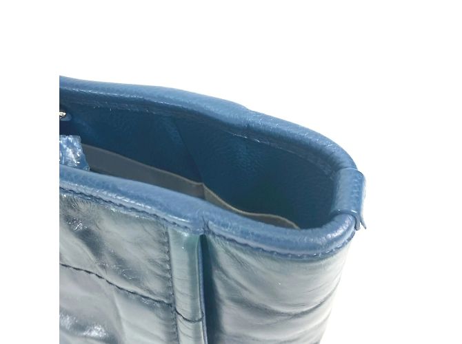 Borsa a spalla in pelle blu navy Chanel - vista 12