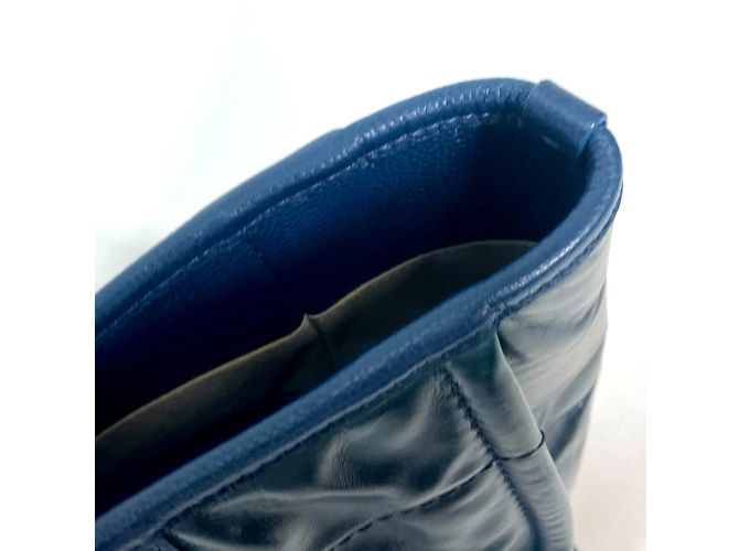 Borsa a spalla in pelle blu navy Chanel - vista 13