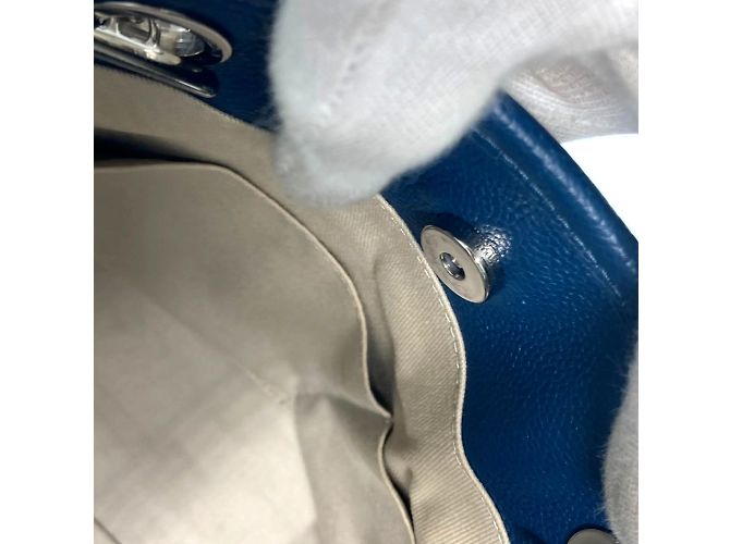 Borsa a spalla in pelle blu navy Chanel - vista 16