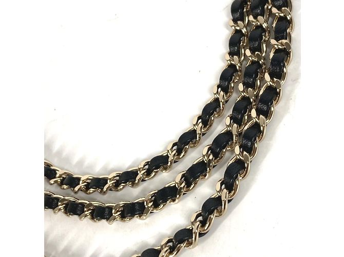 Timeless Chanel B22C 3-Ketten Kunstperlen Gürtel Schwarz - Ansicht 10