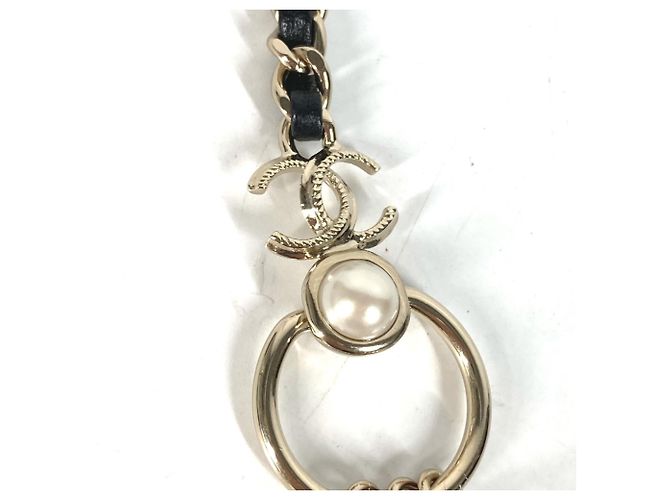 Timeless Chanel B22C 3-Ketten Kunstperlen Gürtel Schwarz - Ansicht 4