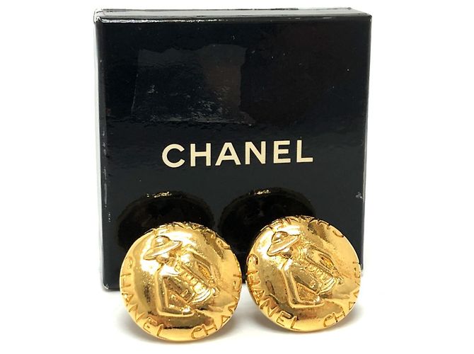Vintage Gold Clip Ohrringe von Chanel Golden - Ansicht 12