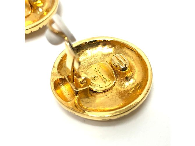 Vintage Gold Clip Ohrringe von Chanel Golden - Ansicht 9
