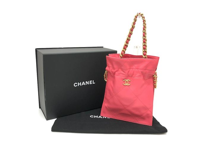 Borsa in pelle rosa Chanel - vista 14