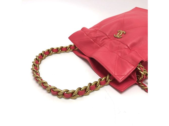 Borsa in pelle rosa Chanel - vista 6