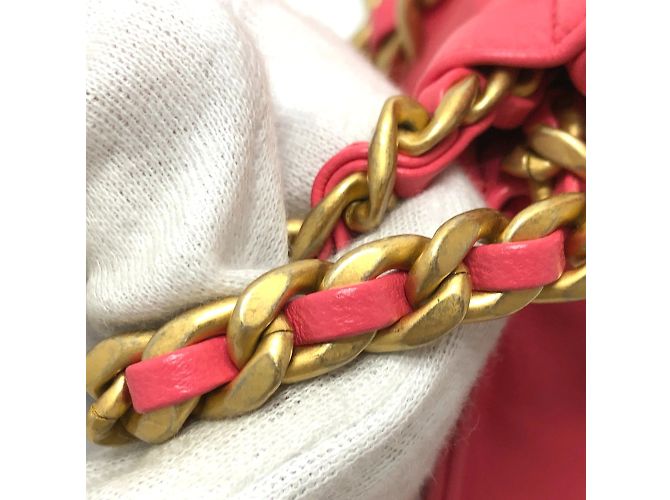 Borsa in pelle rosa Chanel - vista 9