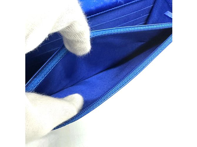 Borsa a spalla in pelle blu Chanel - vista 12