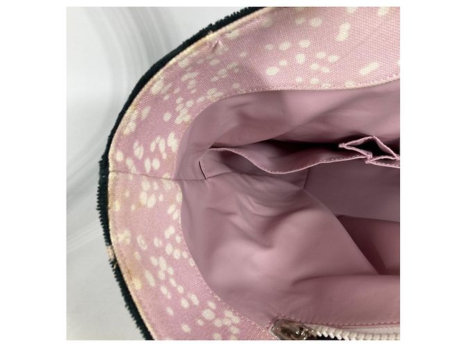 Borsa a spalla in cotone rosa Chanel - vista 16