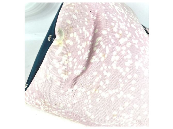 Borsa a spalla in cotone rosa Chanel - vista 5