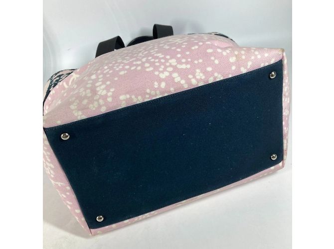 Borsa a spalla in cotone rosa Chanel - vista 7