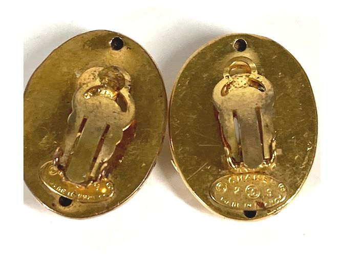 Vintage Gold Clip Ohrringe von Chanel Golden - Ansicht 3