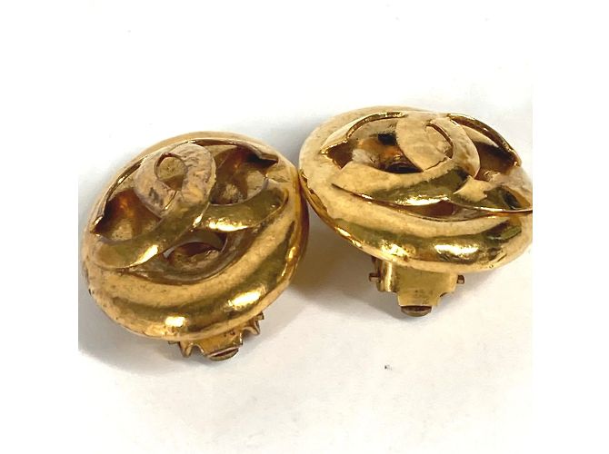 Vintage Gold Clip Ohrringe von Chanel Golden - Ansicht 7