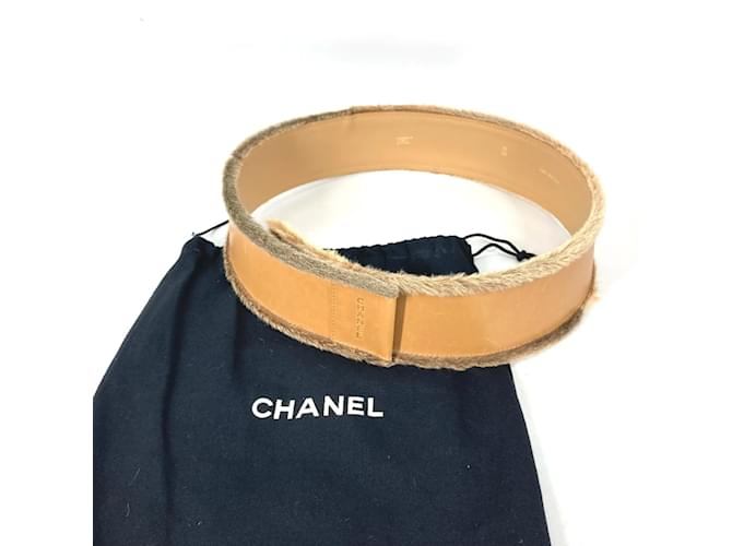 Chanel 01A Beiger Leder Gürtel - Ansicht 11
