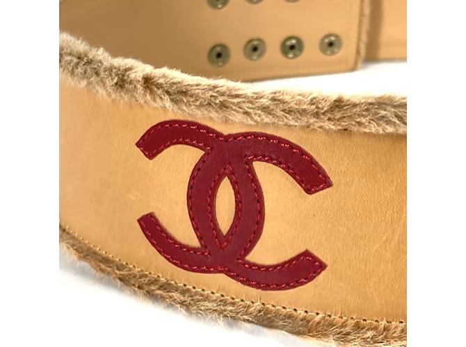 Chanel 01A Beiger Leder Gürtel - Ansicht 4