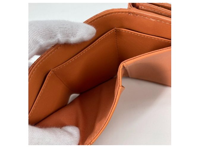 Cartera compacta trifold CC Mark AP0230 de Chanel Naranja - vista 14