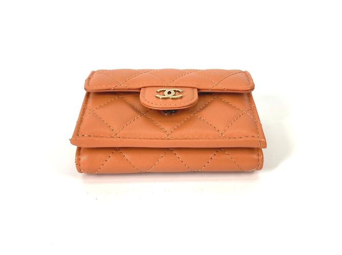 Cartera compacta trifold CC Mark AP0230 de Chanel Naranja - vista 4