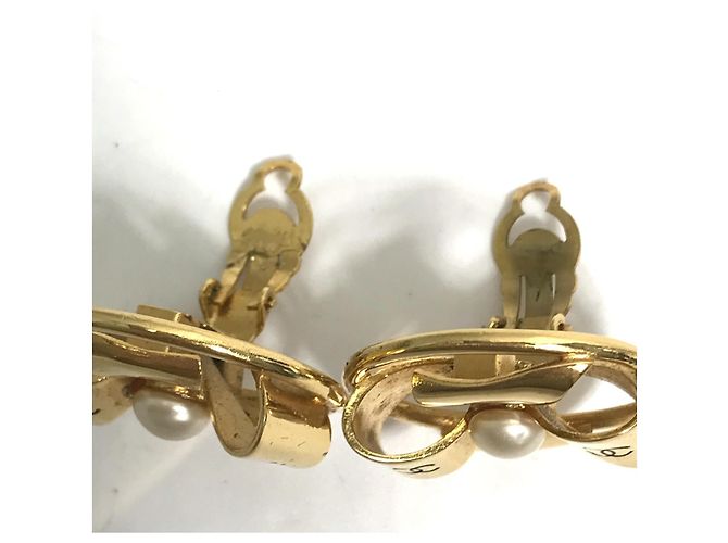 Timeless Chanel Vintage CC Mark Gold Clip Ohrringe Golden - Ansicht 3
