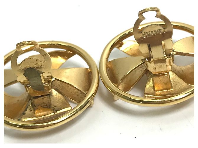 Timeless Chanel Vintage CC Mark Gold Clip Ohrringe Golden - Ansicht 4