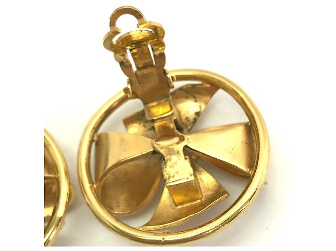 Timeless Chanel Vintage CC Mark Gold Clip Ohrringe Golden - Ansicht 6