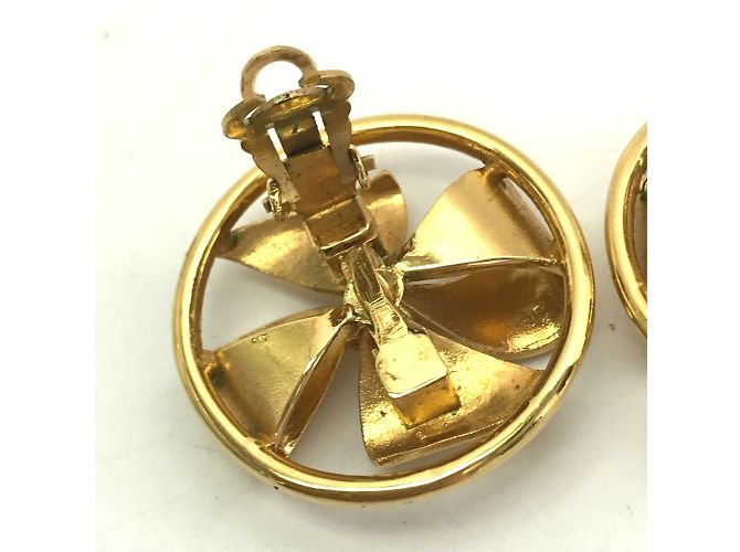 Timeless Chanel Vintage CC Mark Gold Clip Ohrringe Golden - Ansicht 7