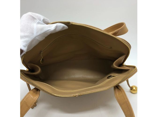 Chanel Beiger Leder-Shopper - Ansicht 11