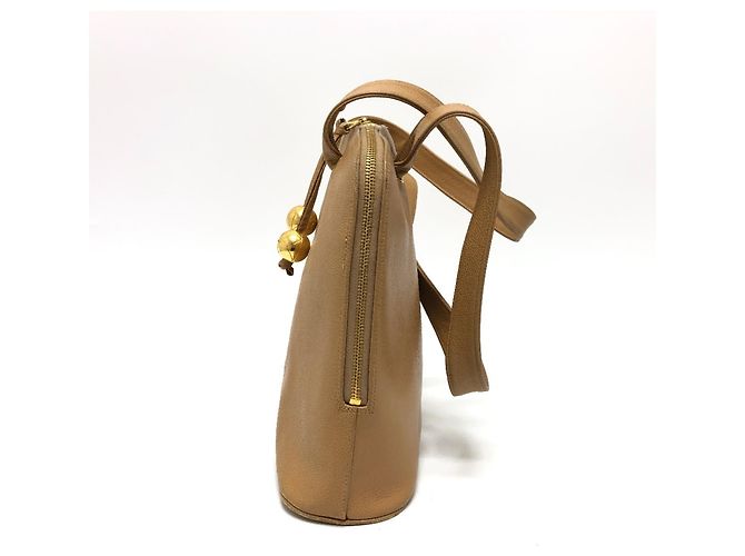 Chanel Beiger Leder-Shopper - Ansicht 3