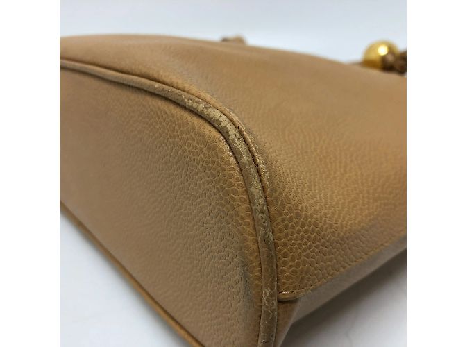Chanel Beiger Leder-Shopper - Ansicht 5