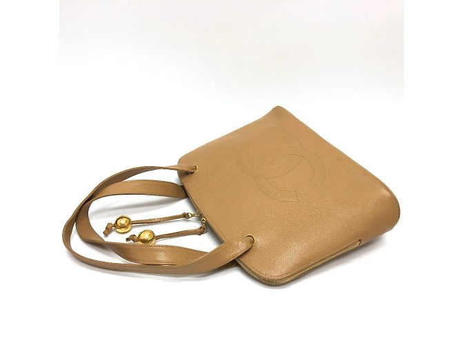 Chanel Beiger Leder-Shopper - Ansicht 6