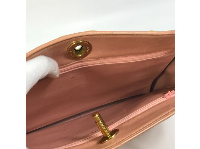 Borsa a spalla in pelle rosa Chanel - vista 12