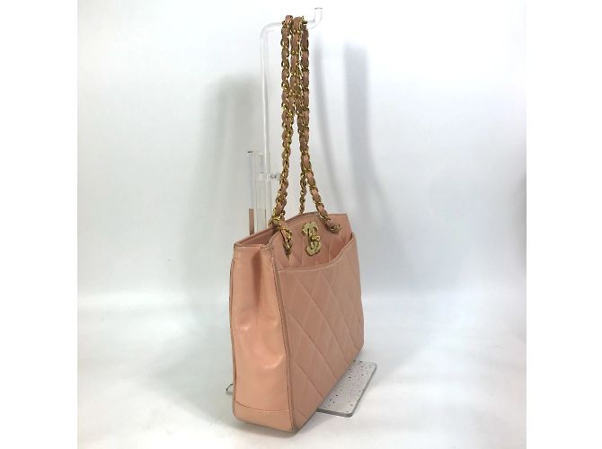 Borsa a spalla in pelle rosa Chanel - vista 3