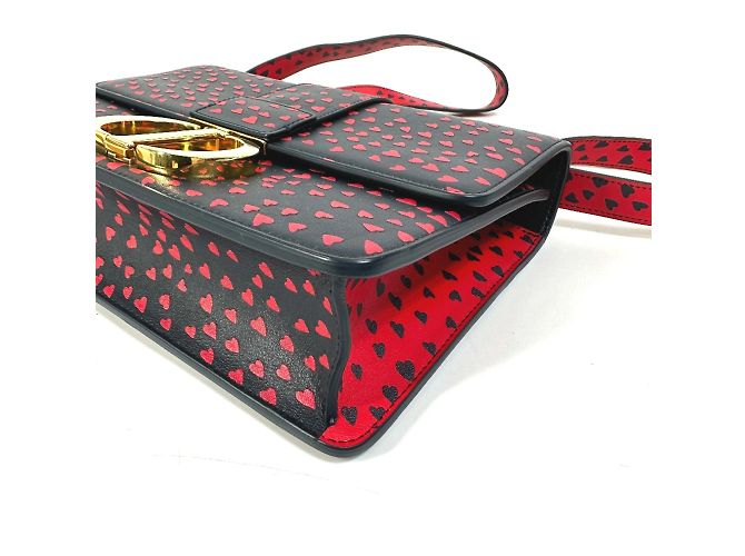 Christian Dior Heart Logo Crossbody Shoulder Bag Black - view 4