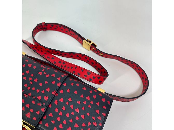 Christian Dior Heart Logo Crossbody Shoulder Bag Black - view 7